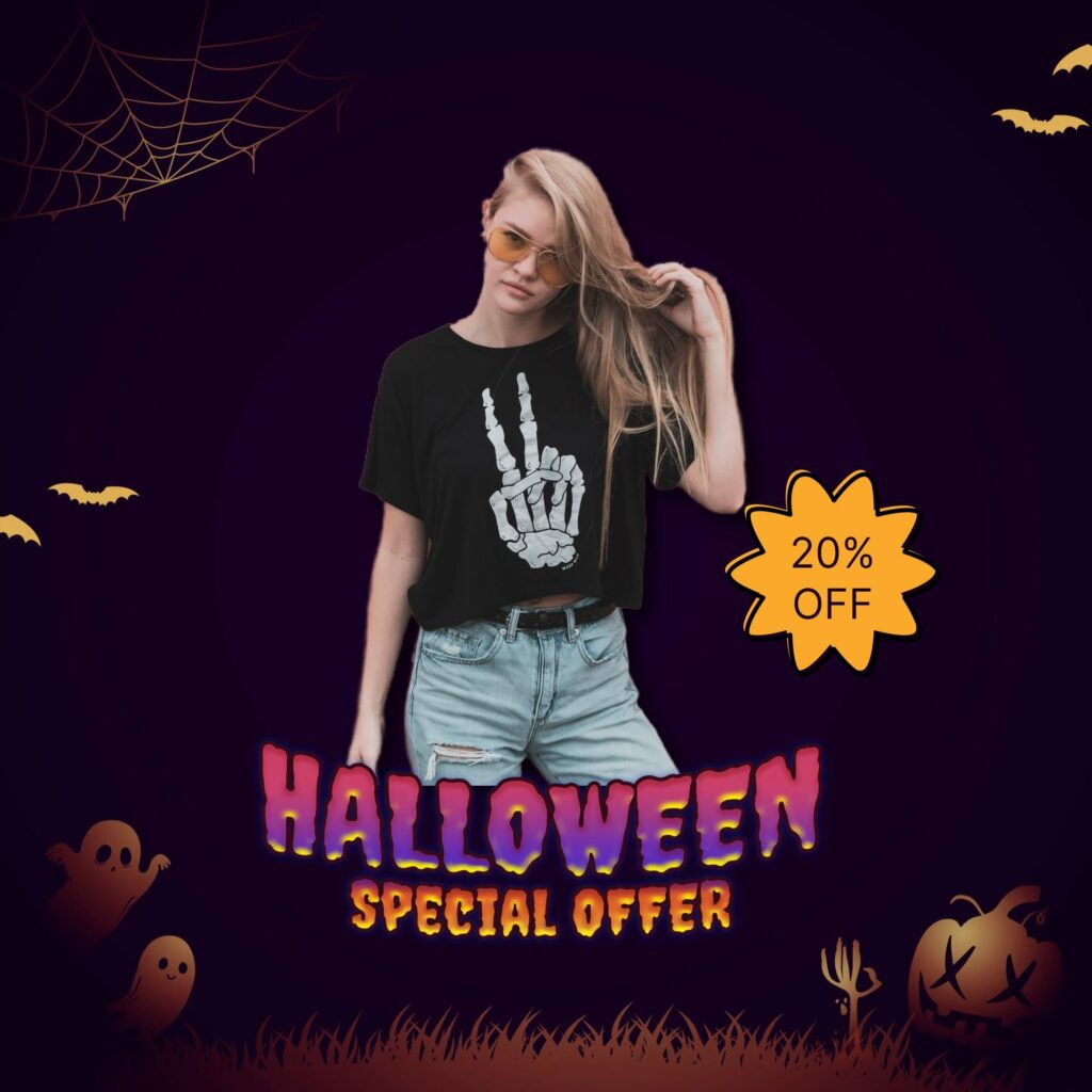 Halloween-themed product photo template in Blend app