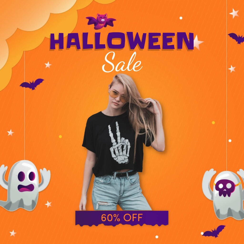 Halloween-themed product photo template in Blend app