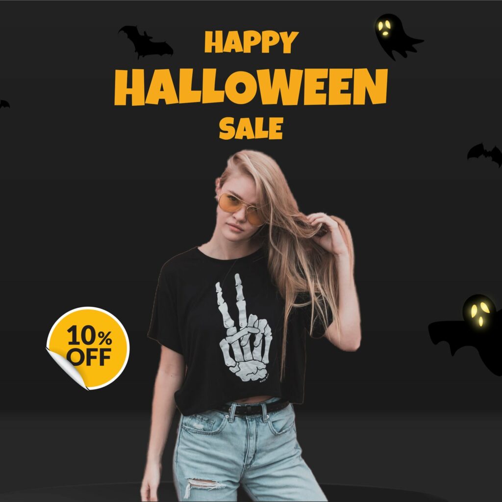 Halloween-themed product photo template in Blend app