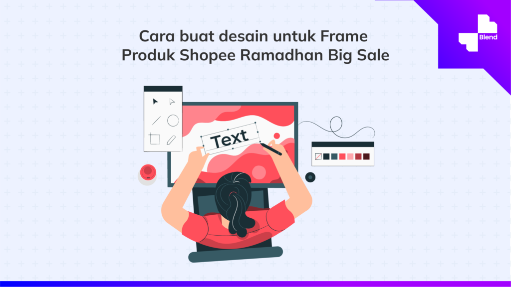 cara buat desain frame produk shopee ramadhan big sale